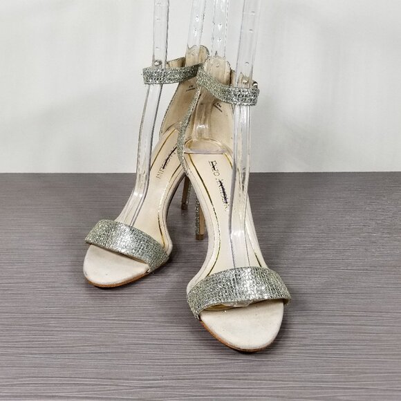 Enzo Angiolini Glitter Heels, Silver, Womens Size 6 M - Picture 4 of 12